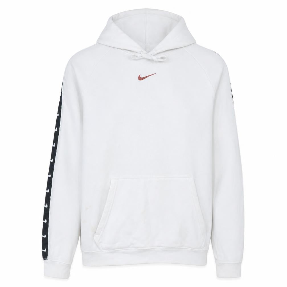 Nike Men White Pullover Hoodie Small Logo Sportswear