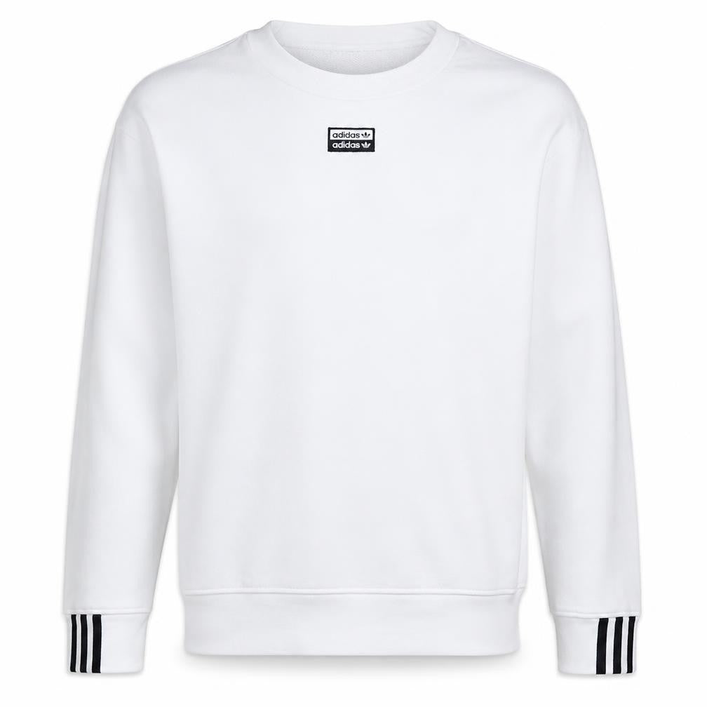 adidas Men's White Crew Neck Pullover Sweatshirt Size M Sportswear