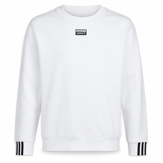 adidas Men's White Crew Neck Pullover Sweatshirt Size M Sportswear