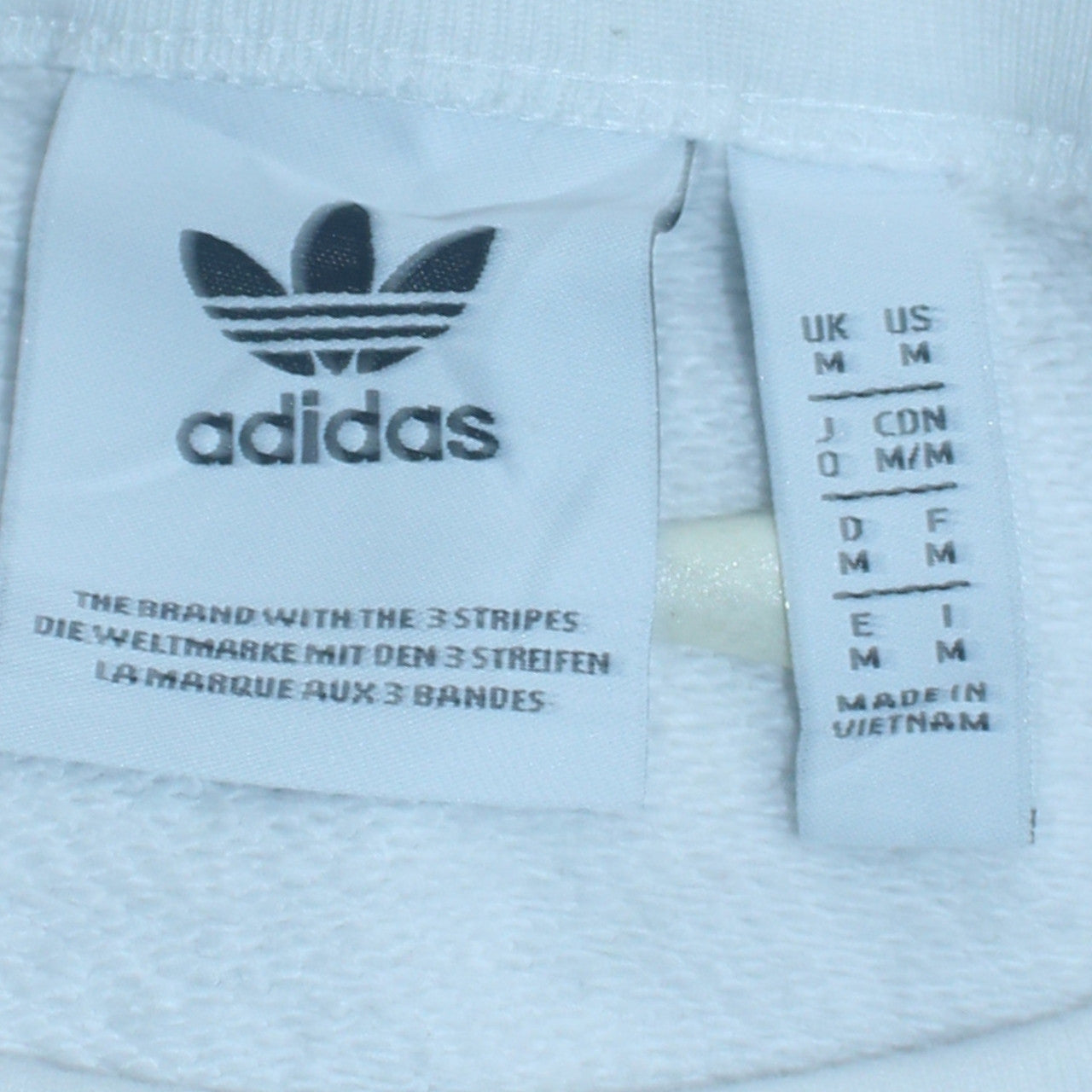 adidas Men's White Crew Neck Pullover Sweatshirt Size M Sportswear