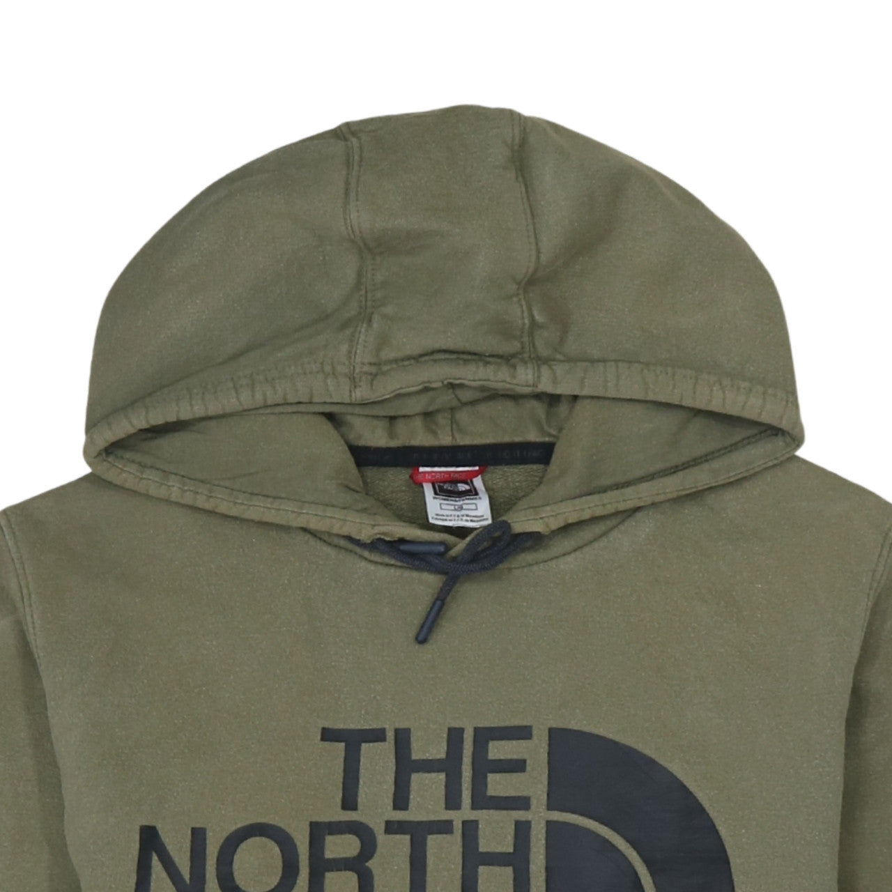 The North Face Womens Khaki Green Pullover Hoodie L Cotton