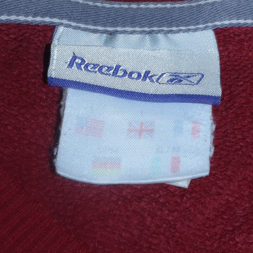 Reebok Men's Red Crew Neck Pullover Sweatshirt L Sports Fleece