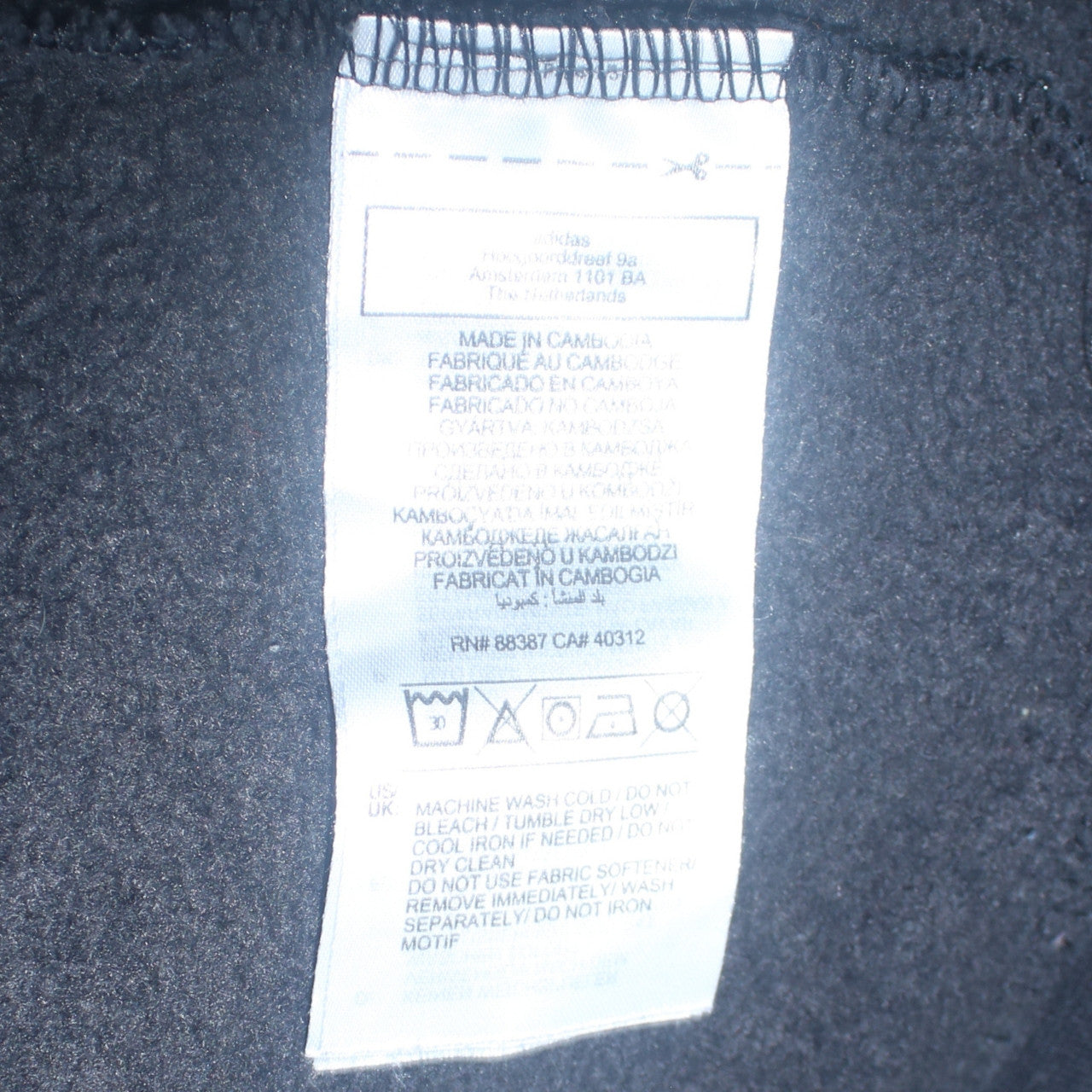 Adidas Men Black Pullover Hoodie Medium Fleece Logo Sportswear