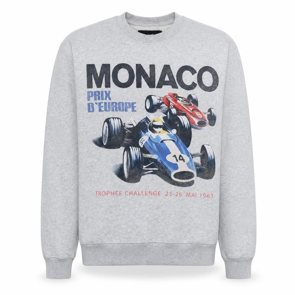 Hollister Men’s Grey Racing Graphic Pullover Sweatshirt M Relaxed Fit