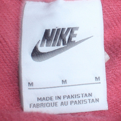 Nike Womens Pink Pullover Hoodie Sweatshirt Size M Cotton Blend