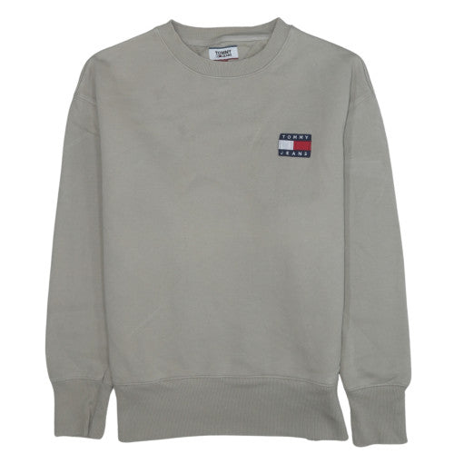 Tommy Jeans Men's Beige Cotton Crew Neck Sweatshirt L
