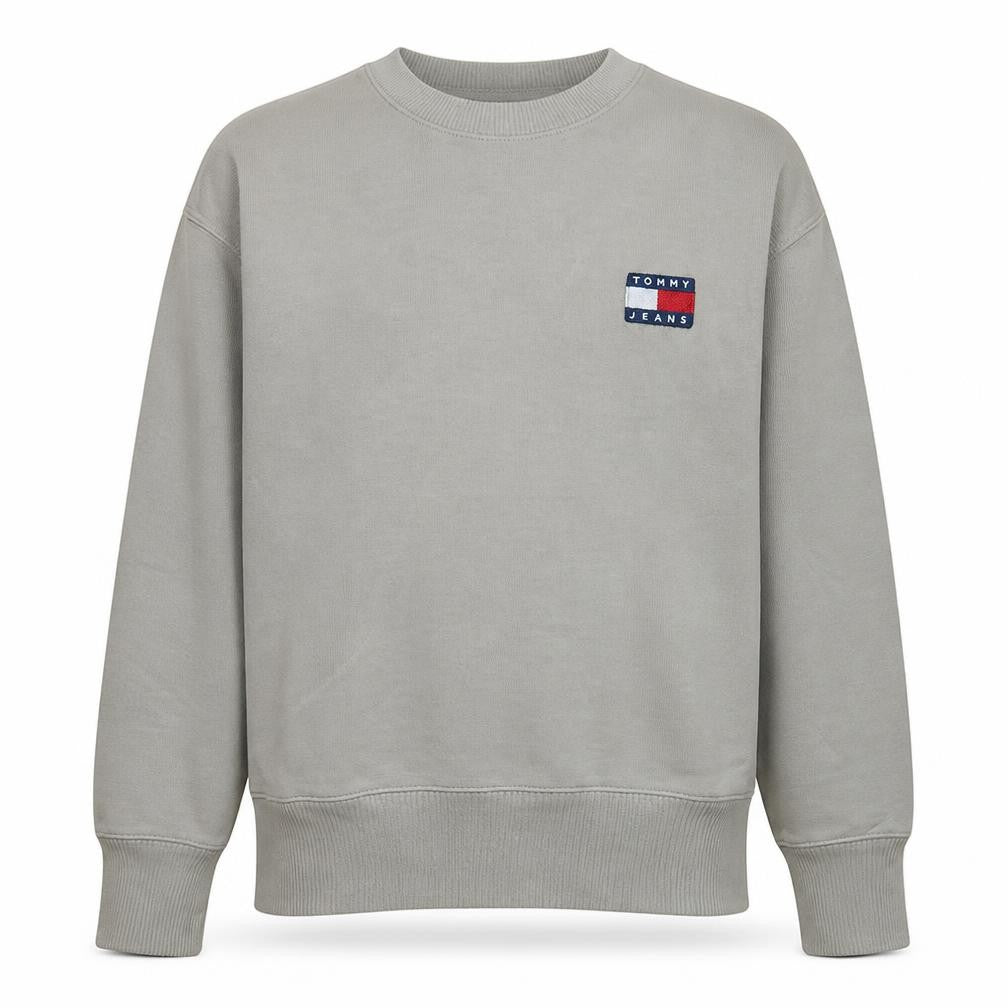 Tommy Jeans Men's Beige Cotton Crew Neck Sweatshirt L