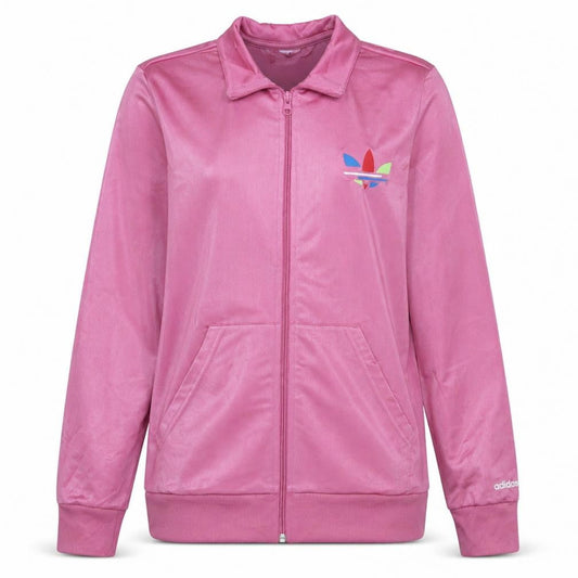 Adidas Women's Pink Full Zip Track Sweatshirt L Primeblue Polyester