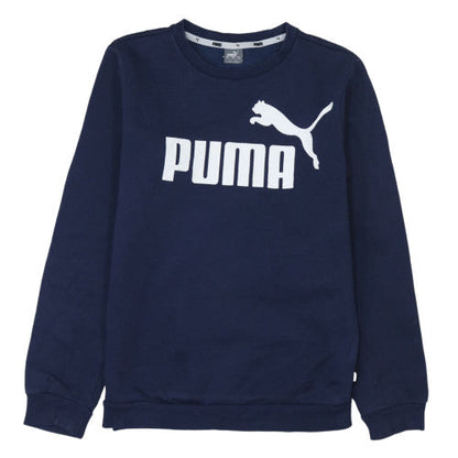 Additional front view of Puma boys’ blue logo pullover fleece sweatshirt 14-15 years