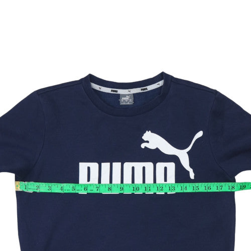 Puma Boys Blue Logo Pullover Fleece Sweatshirt 14-15 Years