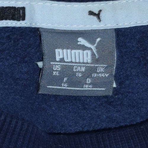 Puma Boys Blue Logo Pullover Fleece Sweatshirt 14-15 Years