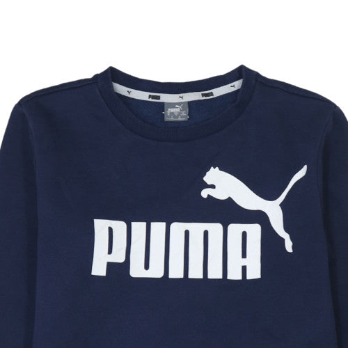Puma Boys Blue Logo Pullover Fleece Sweatshirt 14-15 Years