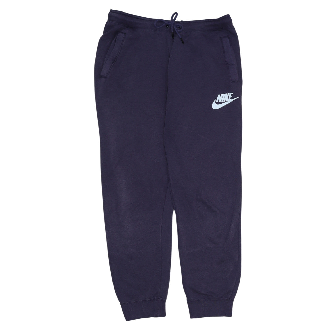 Nike Women's Blue Jogger Sweatpants M Fleece Tapered Athletic Trousers