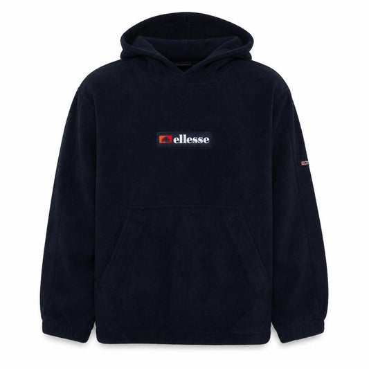 Front view of Ellesse girls’ black fleece pullover hoodie, size 14, years hooded sweatshirt