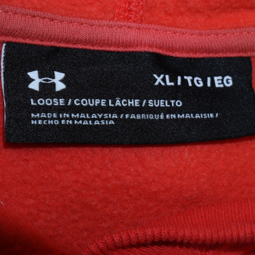 Under Armour Mens Red XL Pullover Hoodie Sports Fleece