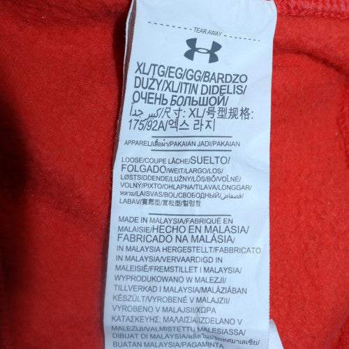 Under Armour Mens Red XL Pullover Hoodie Sports Fleece
