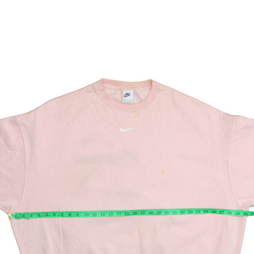 Nike Women Pink Crew Neck Pullover Sweatshirt M Cotton Blend