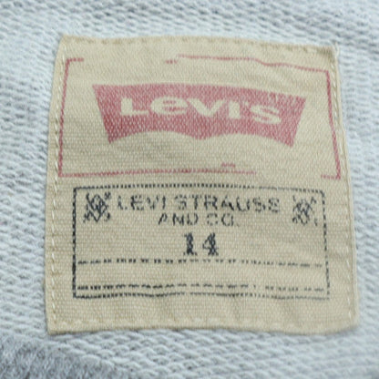 Additional view of Levi's boys’ grey logo pullover sweatshirt, size 14, years crew neck