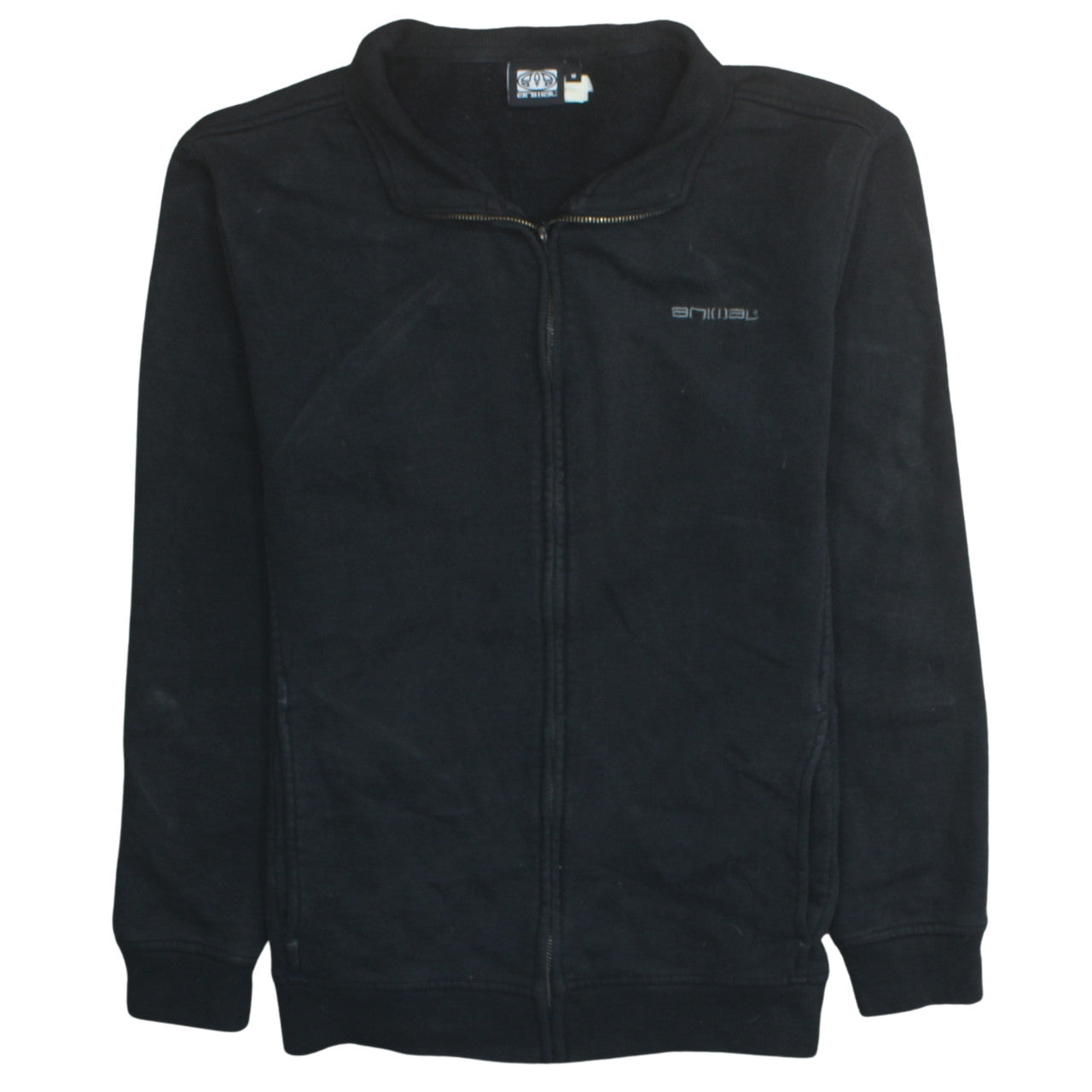 Animal Men's Black Fleece Full Zip Mid-Length Active Jacket Size M
