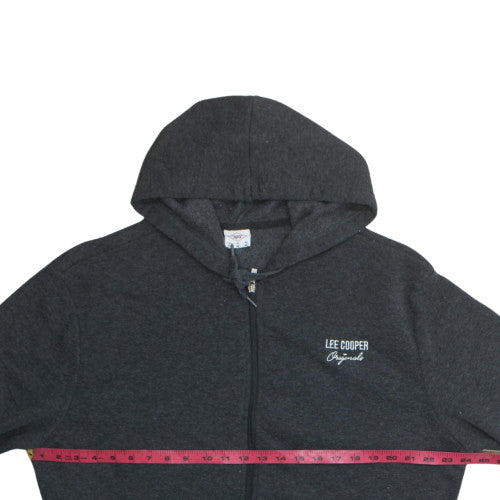Lee Cooper Men's Black XL Full Zip Fleece Hoodie