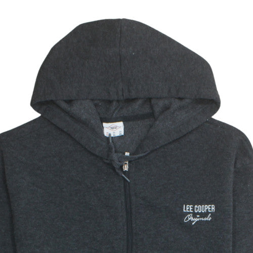Lee Cooper Men's Black XL Full Zip Fleece Hoodie