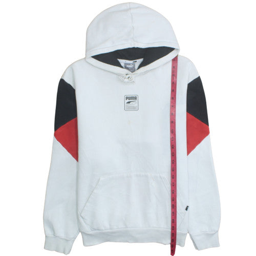 Puma Men's White Pullover Hoodie L Sports Fleece Sweatshirt
