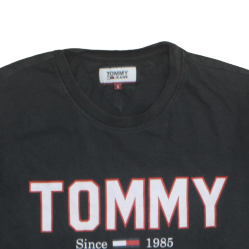 Tommy Jeans Mens Black Small Graphic Short Sleeve Crew Neck T-Shirt