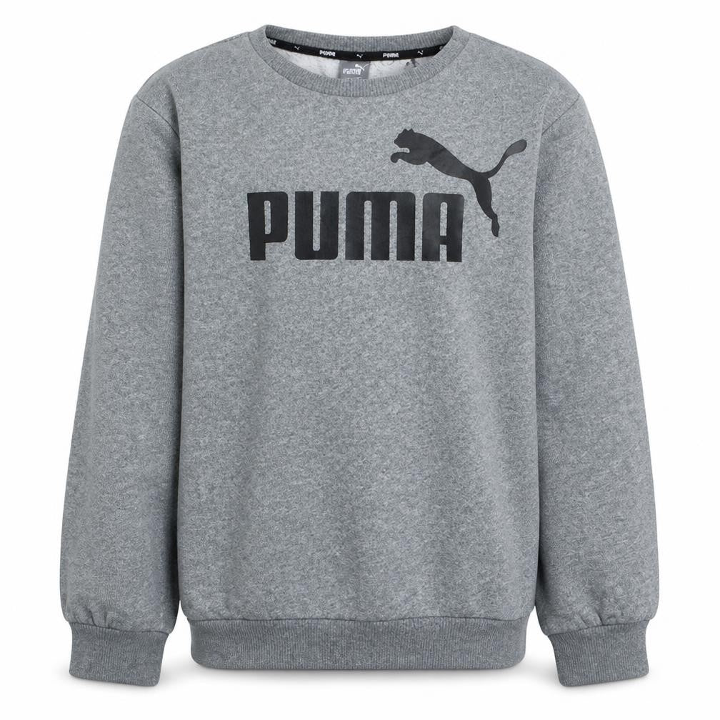 Puma Boys Grey Pullover Sweatshirt 15-16 Years Crew Neck Fleece Logo Top