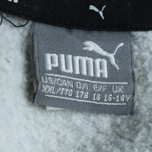 Puma Boys Grey Pullover Sweatshirt 15-16 Years Crew Neck Fleece Logo Top