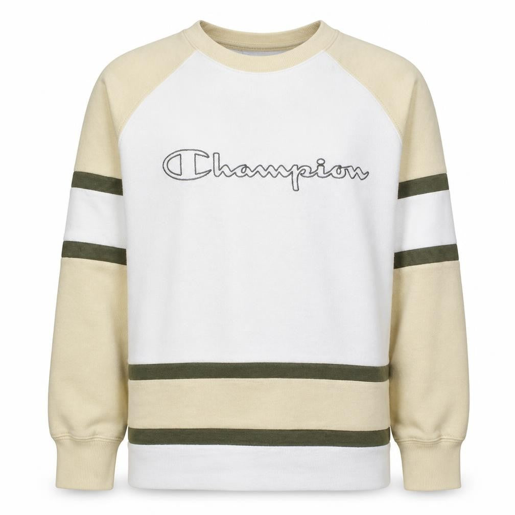 Champion Women Beige & White Pullover Sweatshirt Size L Crew Neck