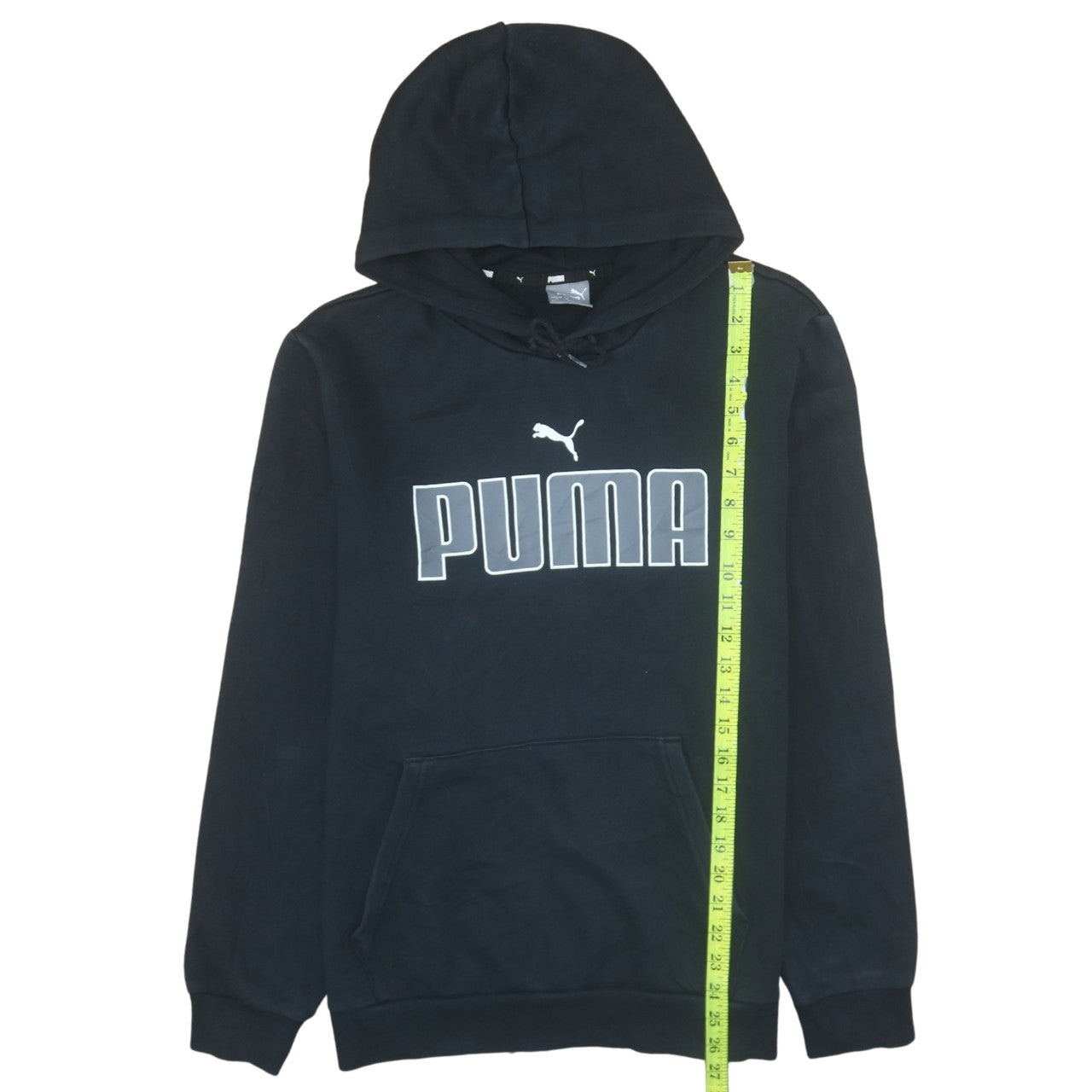 Puma Men’s Black Pullover Hoodie Medium Fleece Logo Sportswear
