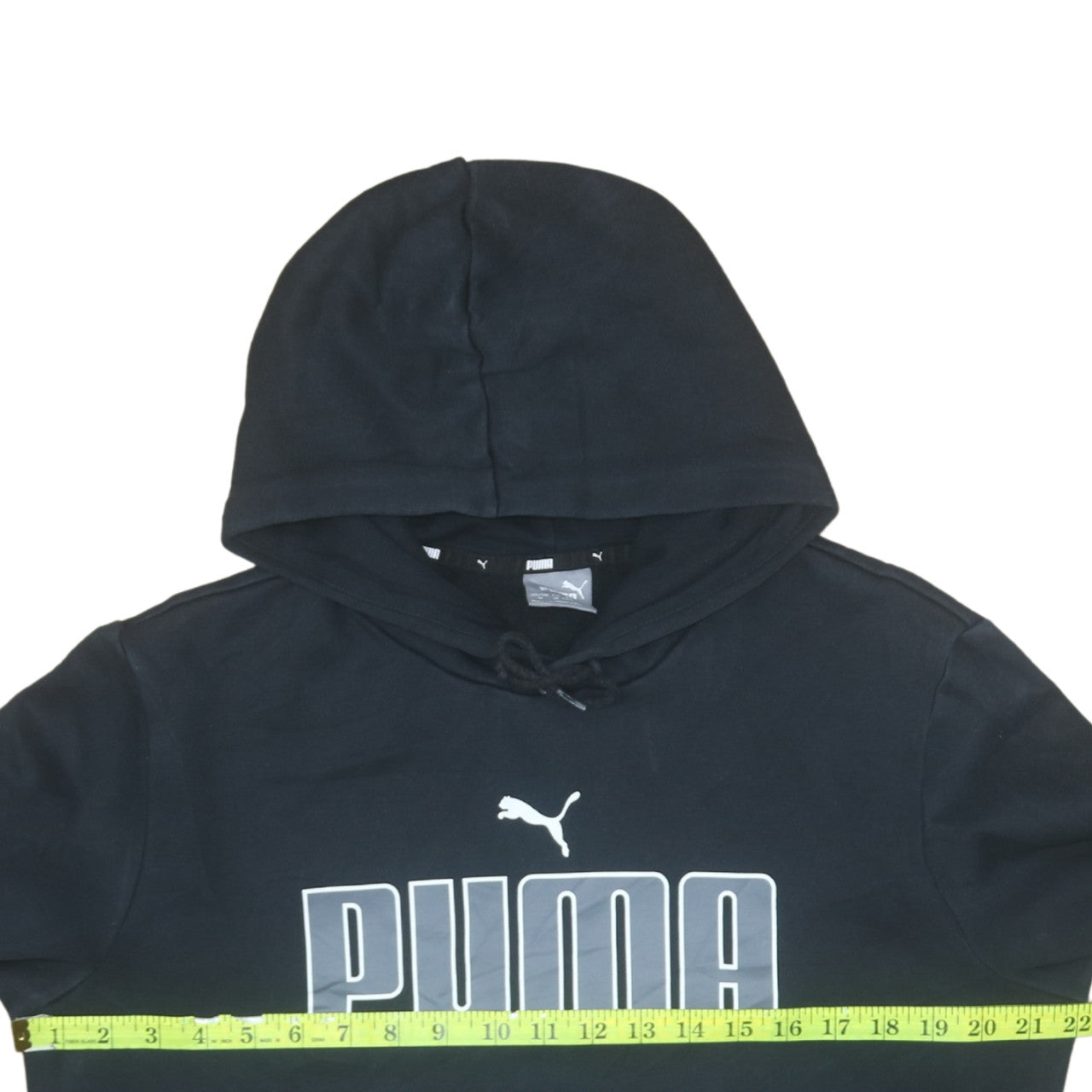 Puma Men’s Black Pullover Hoodie Medium Fleece Logo Sportswear