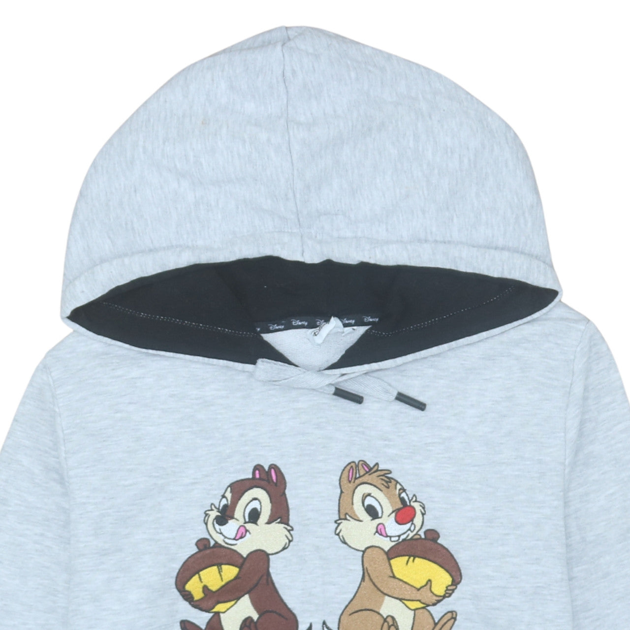 Disney Women Grey Chip and Dale Pullover Hoodie Size L
