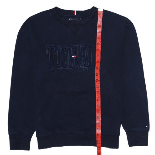 Tommy Hilfiger Boys Blue Crew Neck Pullover Logo Sweatshirt Size 164