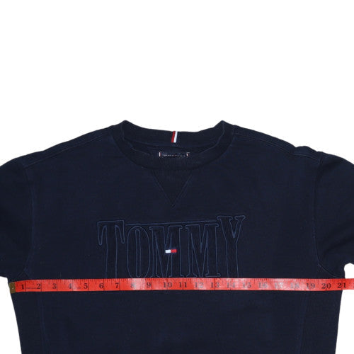 Tommy Hilfiger Boys Blue Crew Neck Pullover Logo Sweatshirt Size 164