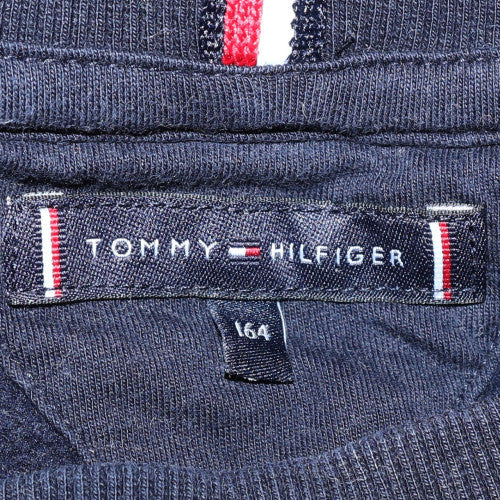 Tommy Hilfiger Boys Blue Crew Neck Pullover Logo Sweatshirt Size 164