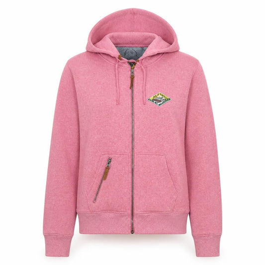 Alpine Club Women Pink Full Zip Hooded Sweatshirt Size M