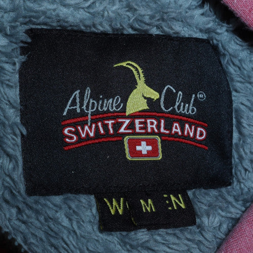 Alpine Club Women Pink Full Zip Hooded Sweatshirt Size M
