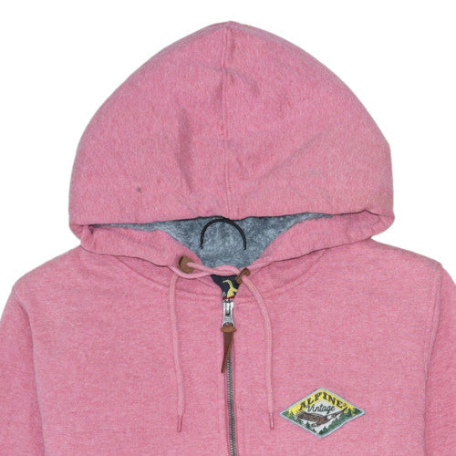 Alpine Club Women Pink Full Zip Hooded Sweatshirt Size M