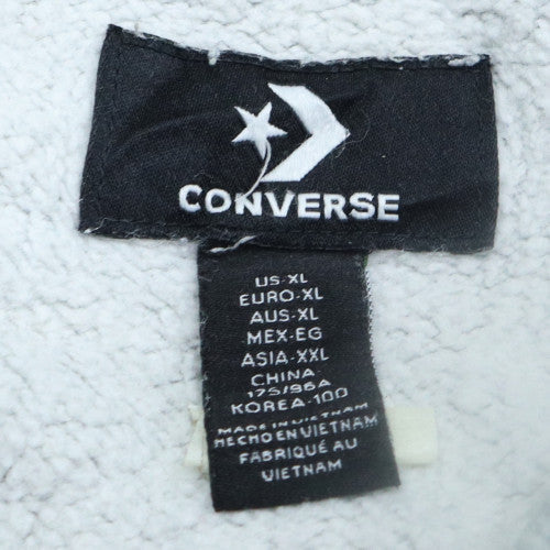 Converse Women Grey XL Pullover Sweatshirt Crew Neck Casual Cotton Blend