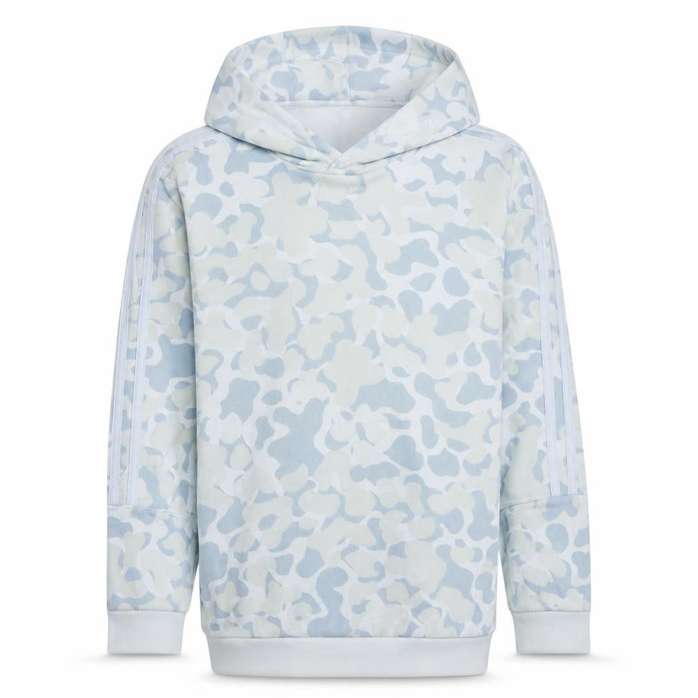 Adidas Boys Grey Camouflage Pullover Hoodie - Size 16 Years