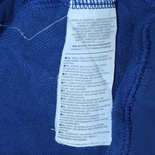 Nike Men's Blue XS Pullover Hoodie with Red Logo