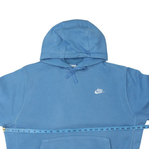 Nike Women Blue Pullover Hoodie L Cotton Blend Casual Sweatshirt