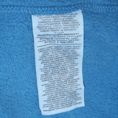 Nike Women Blue Pullover Hoodie L Cotton Blend Casual Sweatshirt