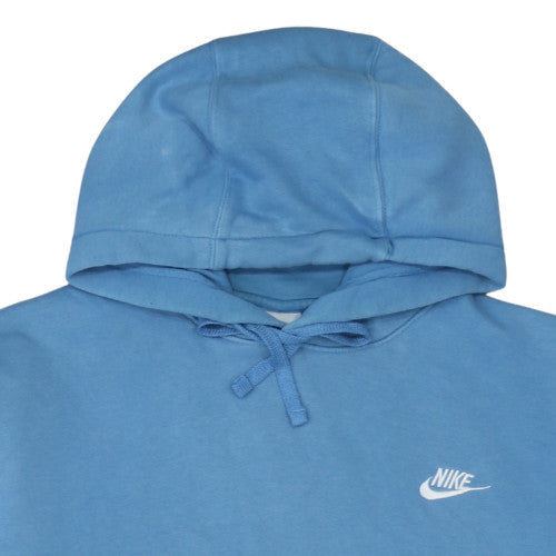 Nike Women Blue Pullover Hoodie L Cotton Blend Casual Sweatshirt