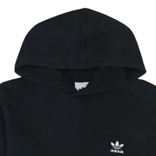 Adidas Men's Black Pullover Hoodie Small Logo 3-Stripes Fleece