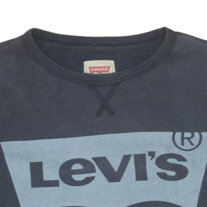 Additional view of Levi's boys’ black crew neck logo pullover sweatshirt 16 years