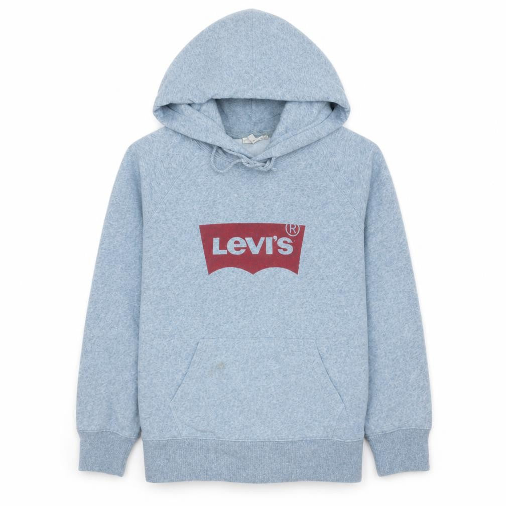 Levi's Men's Grey Small Pullover Hoodie with Logo Print