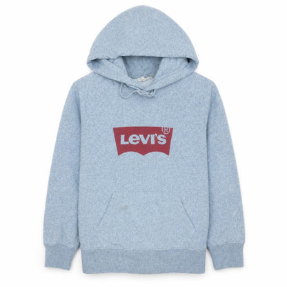 Levi's Men's Grey Small Pullover Hoodie with Logo Print