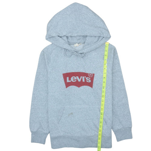 Levi's Men's Grey Small Pullover Hoodie with Logo Print